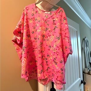 Pink Floral Women's Blouse